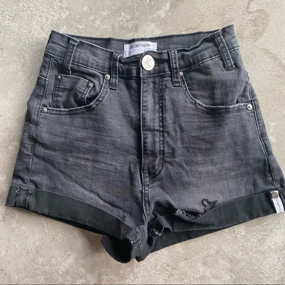 One Teaspoon Faded Black Shorts